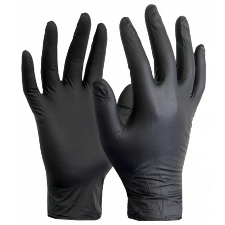 Rękawiczki nitrylowe bezpudrowe 100 szt. rozm. M czarne
