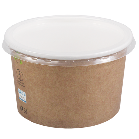 Miski/Pojemniki papierowe z pokrywkami do zup 508 ml 50 sztuk